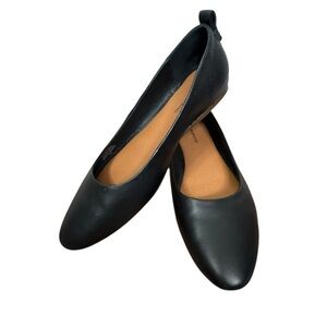 Lucky Brand Black Leather Ballet Flats Size 8.5 Medium